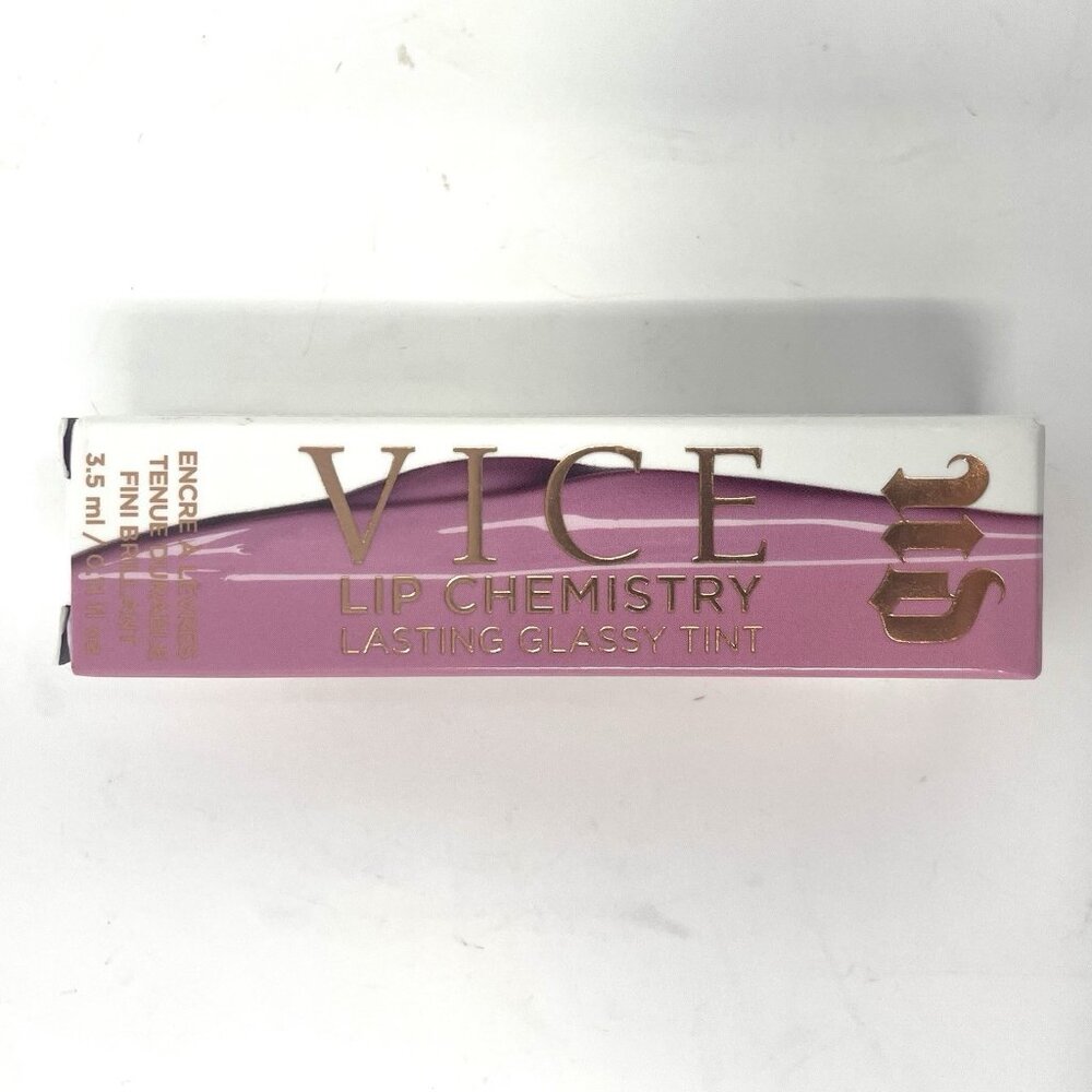 BNIB Urban Decay Vice Lip Chemistry Lasting‎ Glassy Tint Pink Slip Stay Naked